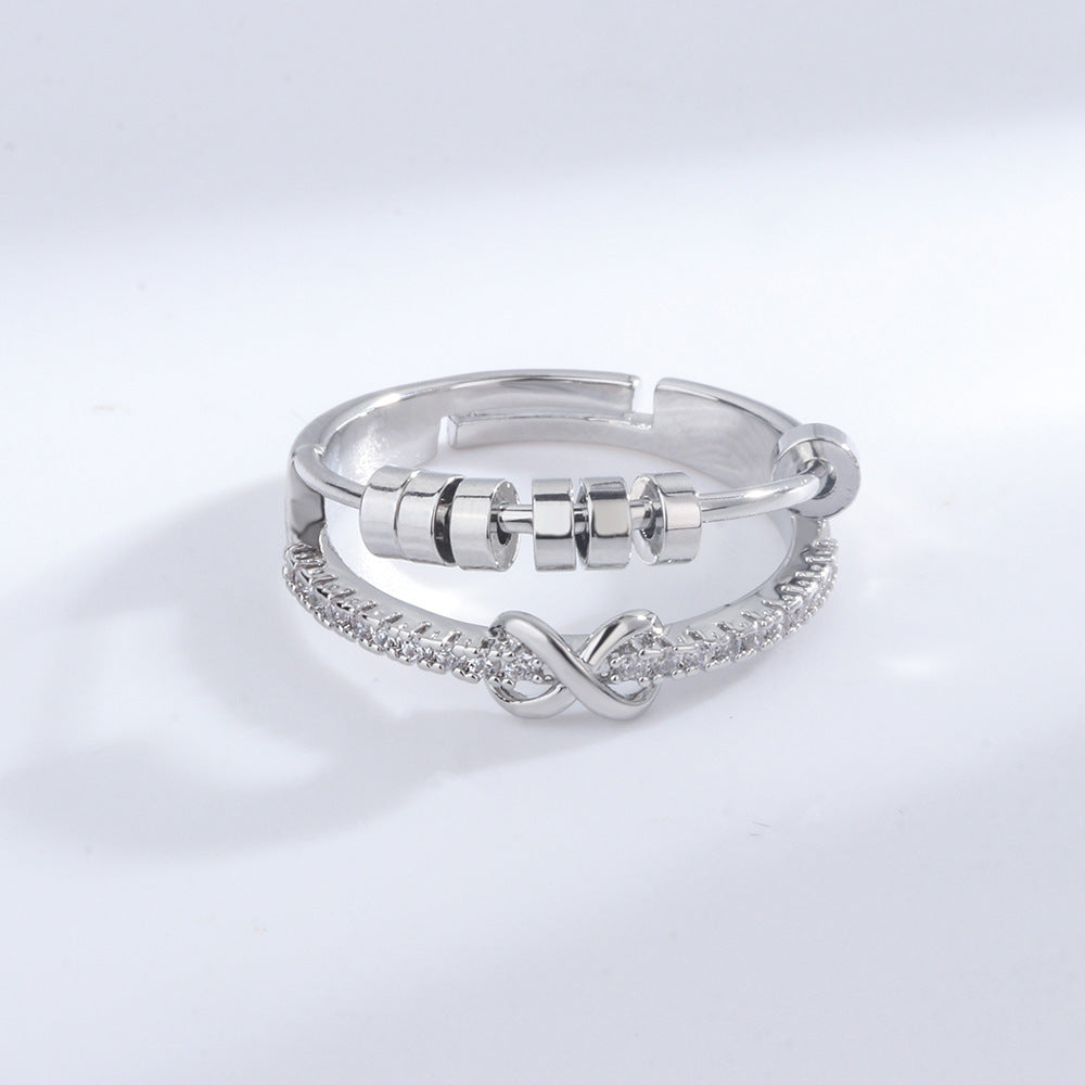 Women's Double Bow Spinning Ring