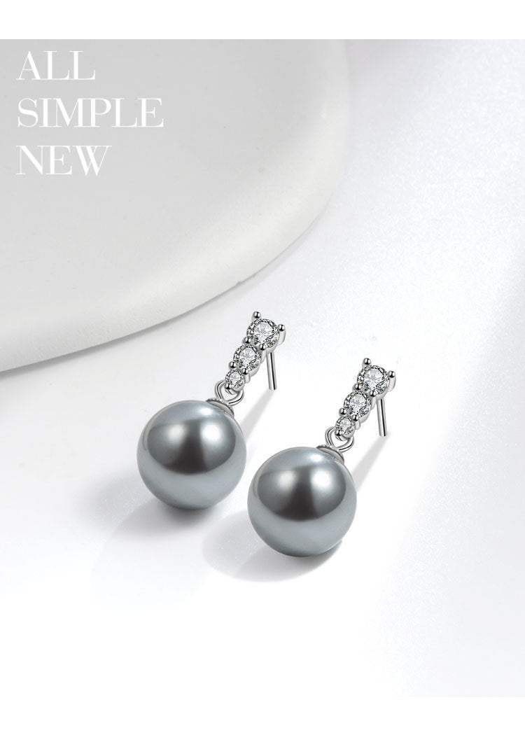 Petites boucles d'oreilles en perles de diamant brillantes pour femmes