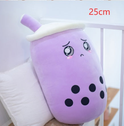 Peluche de boisson aux fruits, mignonne, douce, fraise, lait, thé, tasse de thé Boba, jouet bulle de thé, oreiller, coussin, cadeau pour enfants