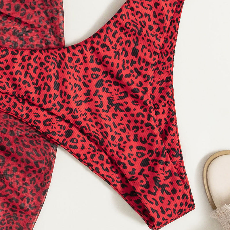 Robe de plage bikini fleurie trois pièces