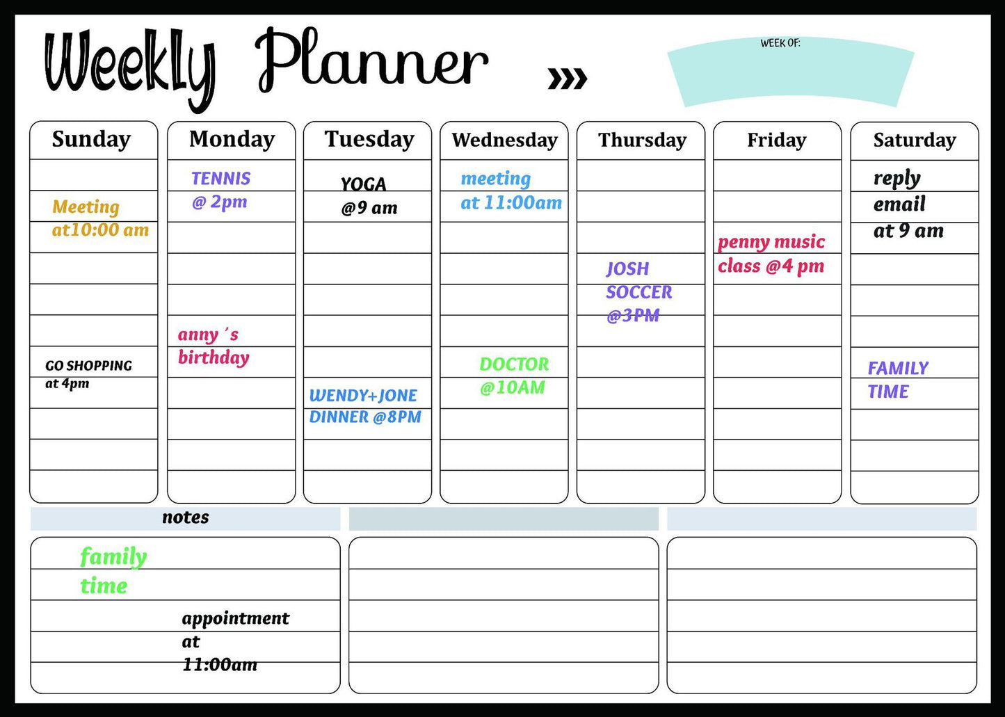 Imán de nevera con calendario de pizarra suave magnético