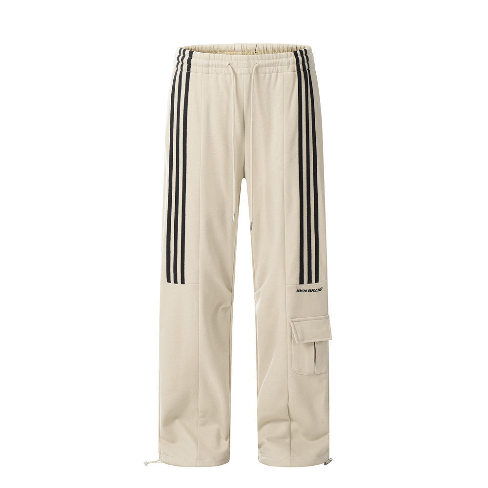 Fashion Three Bars Straight Casual Pants Men