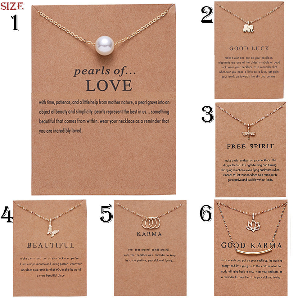 Collier de carte en papier avec pendentif en perles à la mode