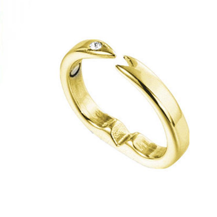 Anillo magnético abierto magnético personalizado de oro rosa galvanizado para hombre