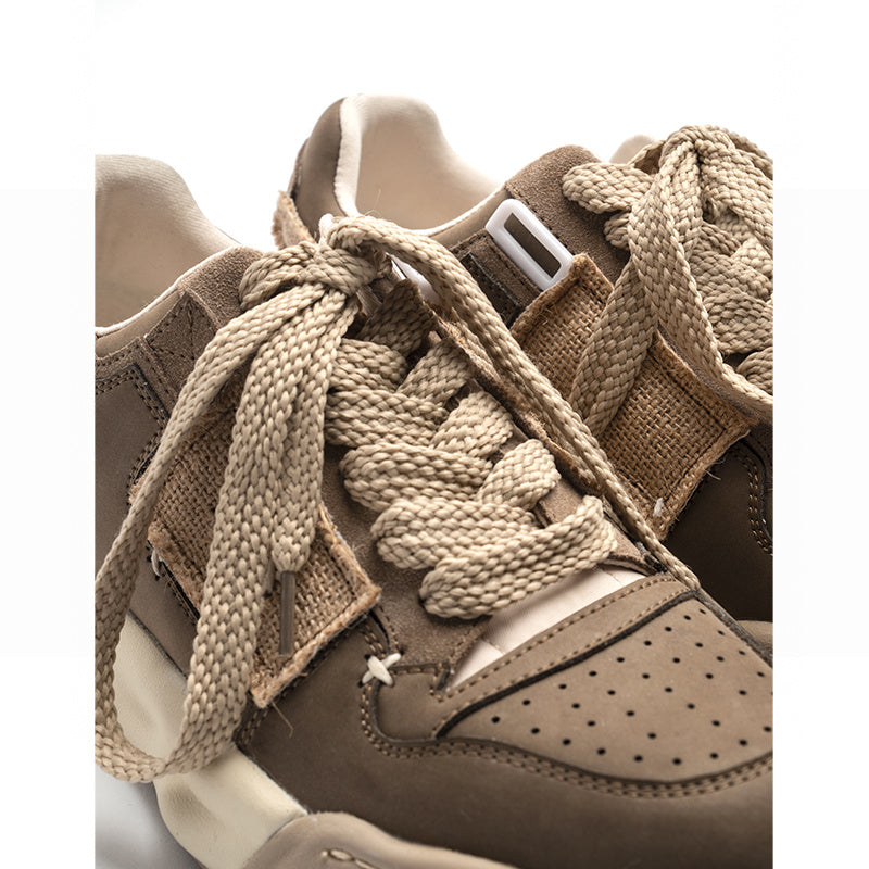 Zapatos vintage de cuero con parches versátiles e informales para hombre