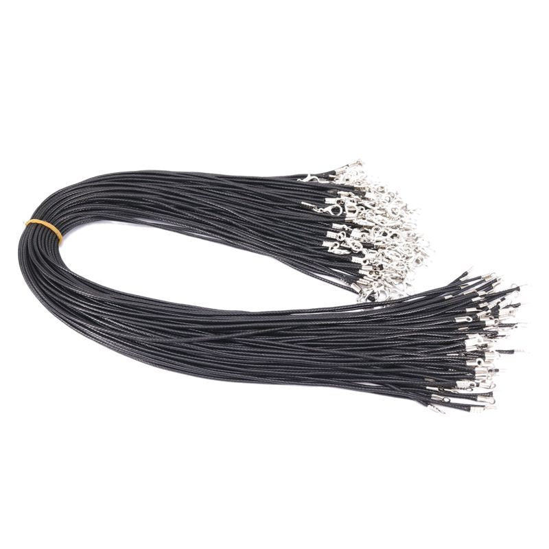 Corde de suspension en corde de cire tissée noire sans chaîne de queue