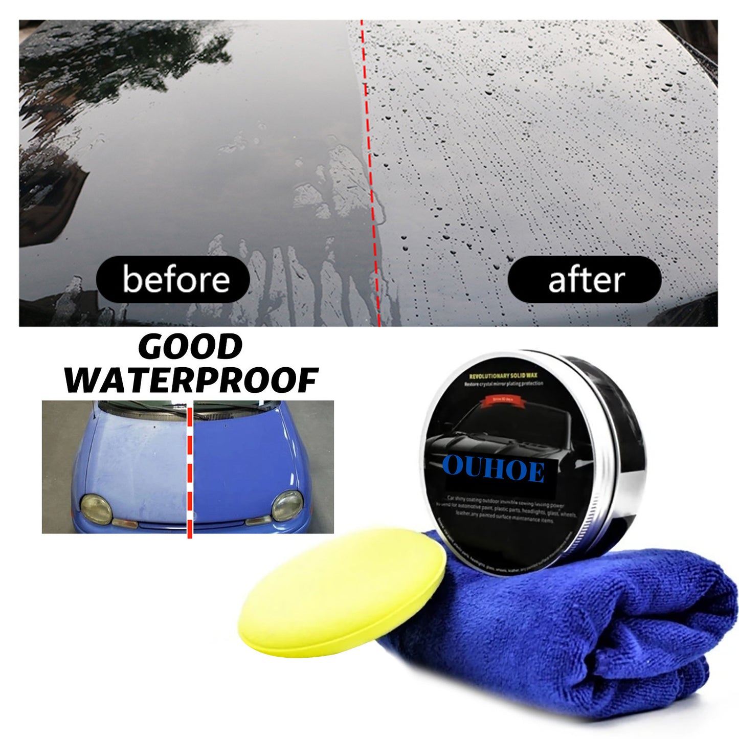 Cire solide automobile imperméable et antisalissure