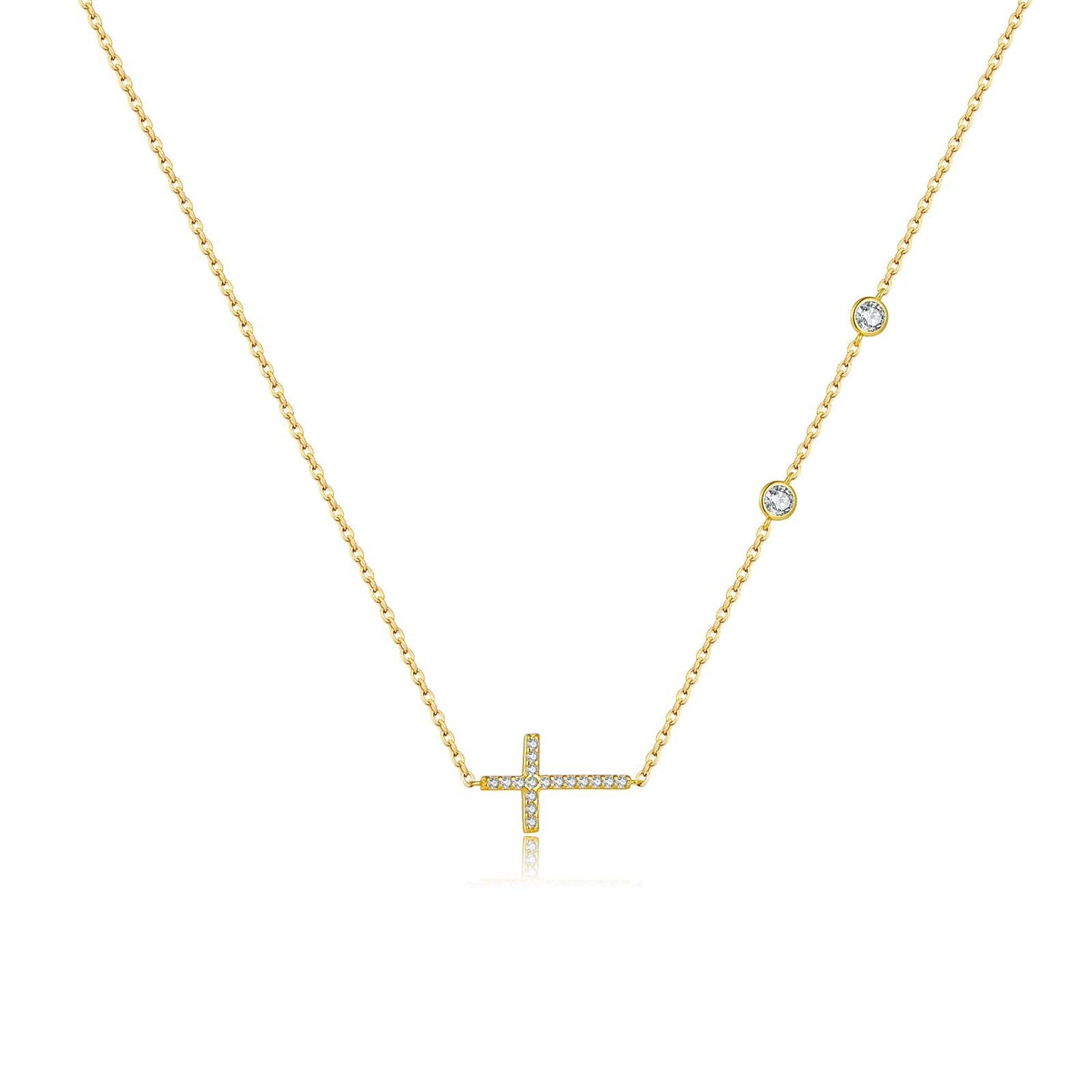 Collier en argent S925 avec croix d'or 18 carats, conception d'intérêt particulier