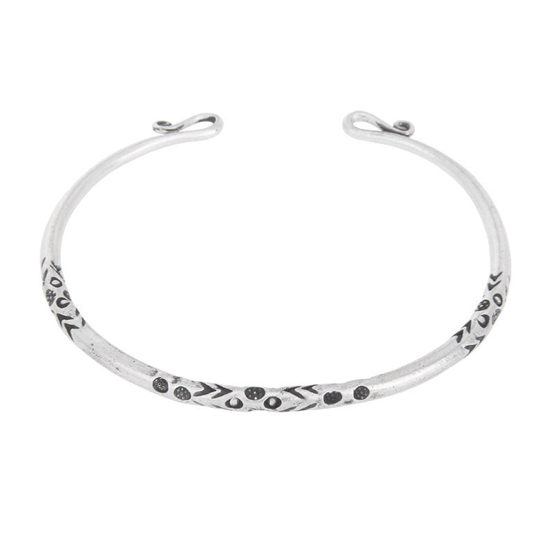Retro Ethnic Style Handmade Silver Bracelet