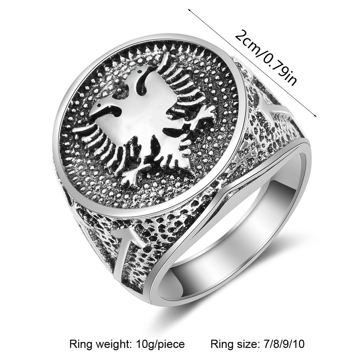 New Men's Albania Flag Logo Ring