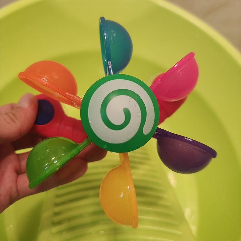 Children's Bathing, Turning, Windmill With Spoon, Baby Shower, Play Water, Rainbow Windmill, Shower, Water Play Toy