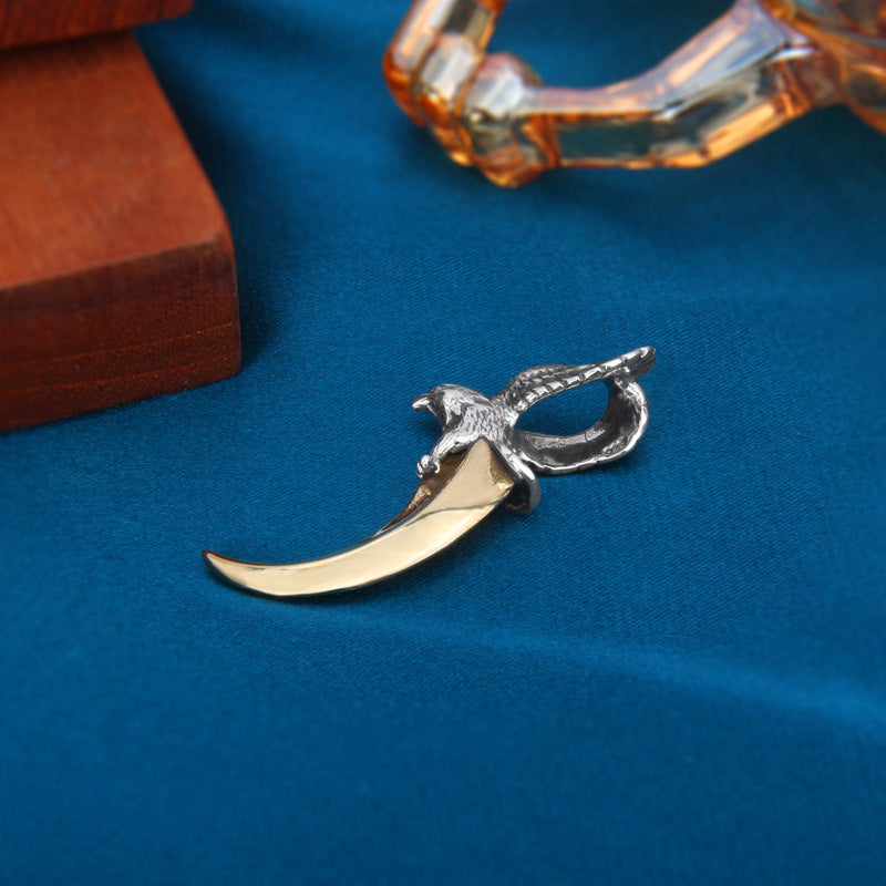 S925 Sterling Silver Eagle Claw Pendant Punk