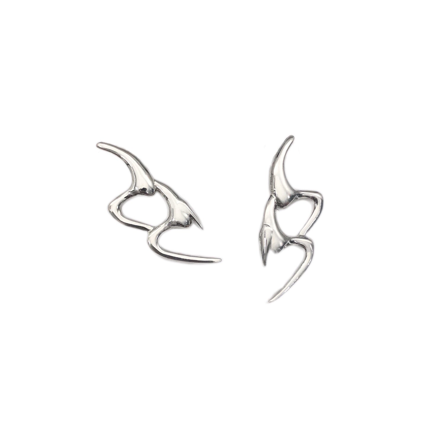 Geometric Metal Blade Design Gender-free Simple Earrings