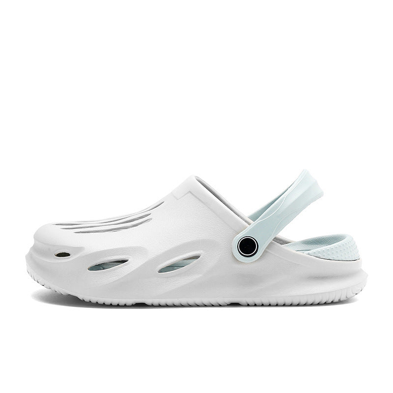 Hole Shoes Pantoufles d'extérieur d'été pour hommes en caoutchouc antidérapant