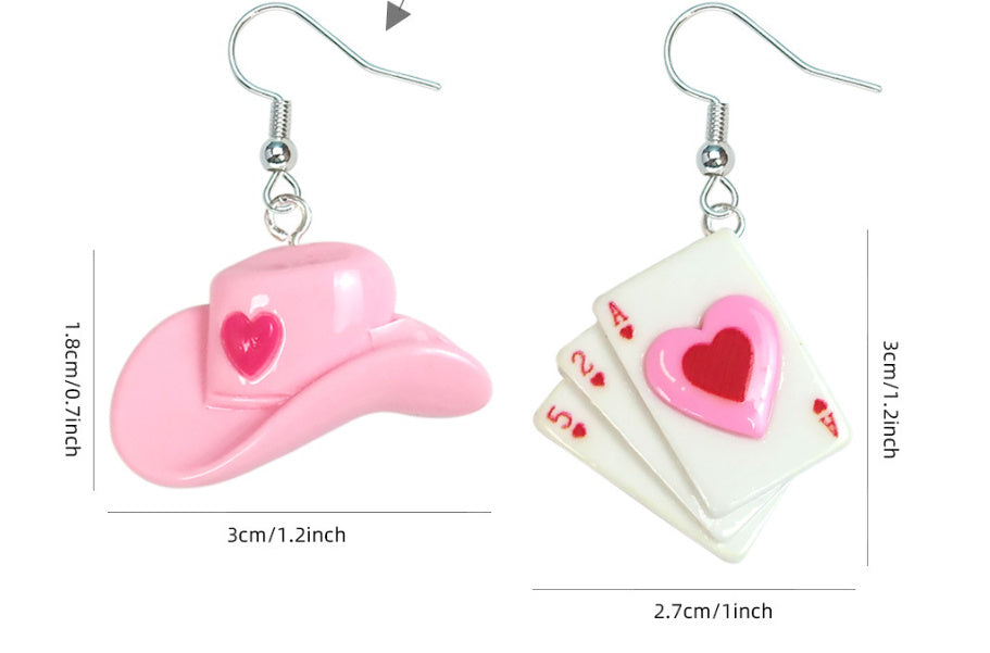 Fashion Love Poker Hat Eardrops