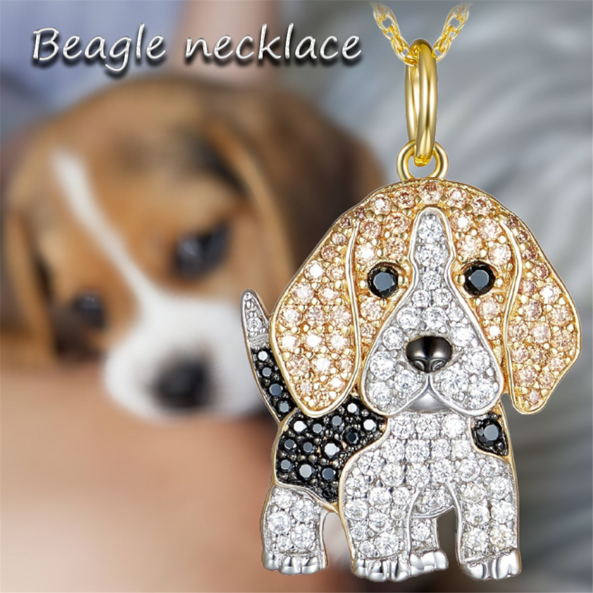 Cute Beagle Dogs Pendant Necklace Exquisite Cartoon Puppy Necklace