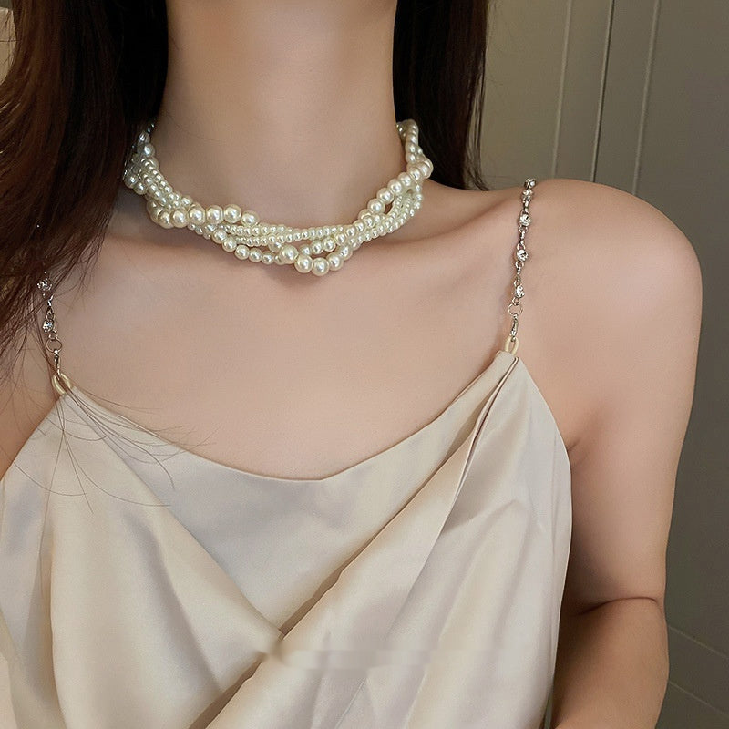 Collier de clavicule multicouche de mode pour dames