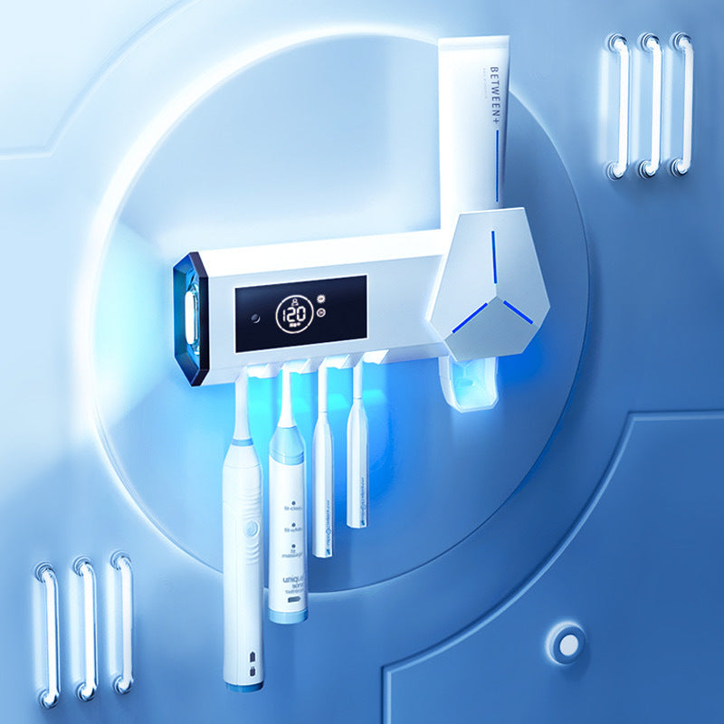 Stérilisateur de brosse à dents intelligent sans Perforation ultraviolette salle de bain stérilisation électrique étagère murale rangement mur d'aspiration