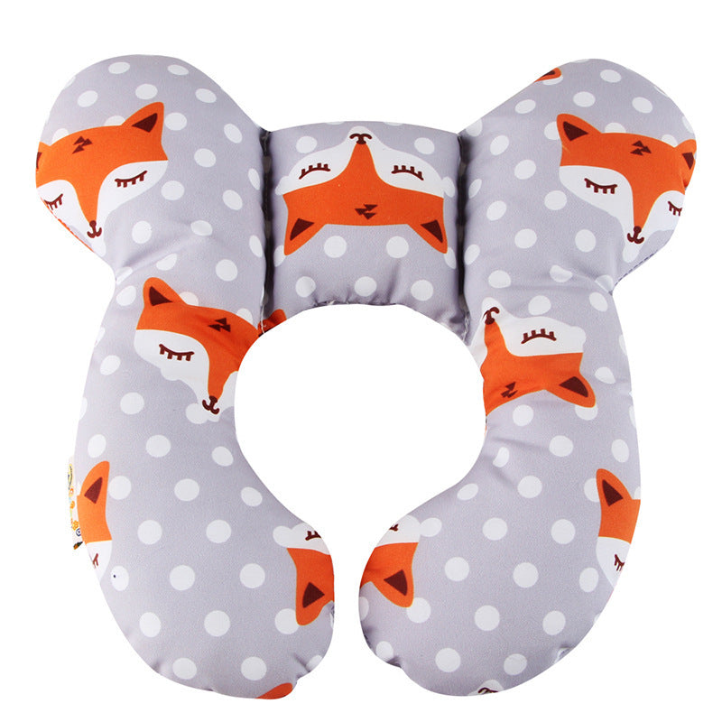 Oreiller en forme de U pour bébé, motif de dessin animé mignon, protection du cou pour siège de voiture de voyage