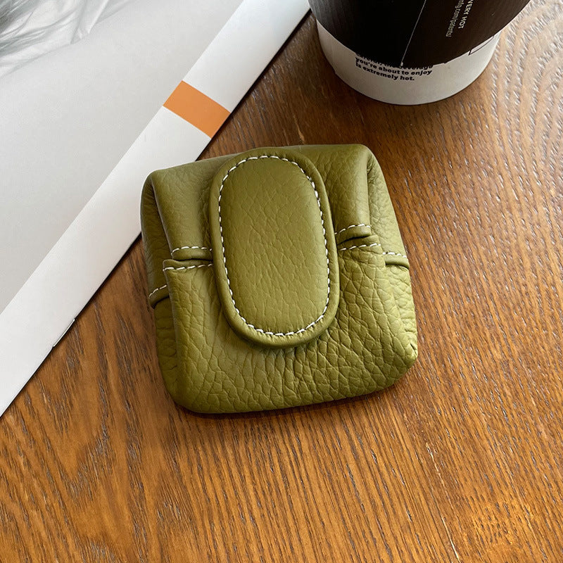 Porte-Monnaie Femme Boucle Première Couche en Cuir de Vachette Porte-Monnaie Porte-clés Sac de Transport