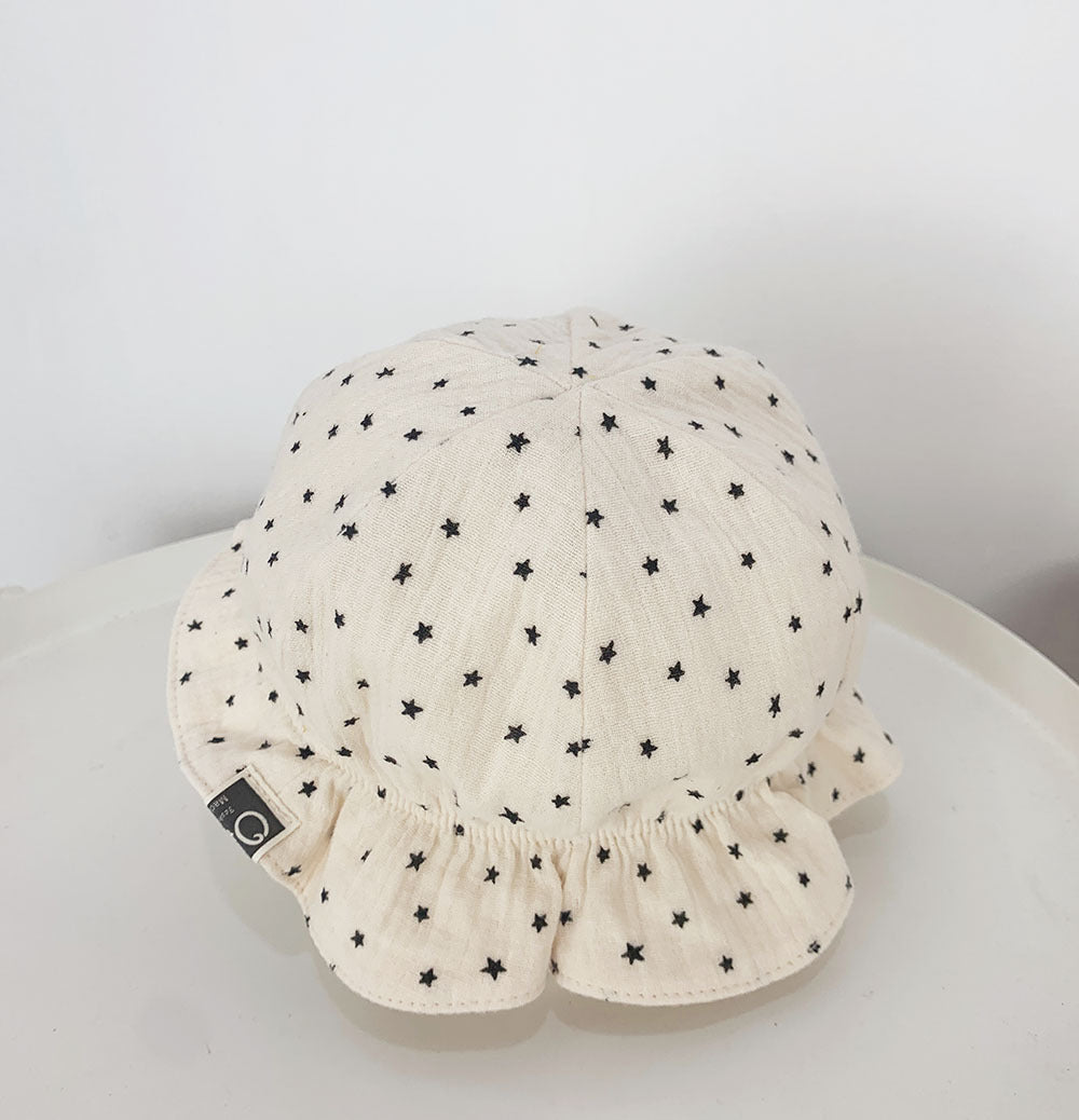Gorro para el sol para bebé de bebé con lunares dobles de pescador