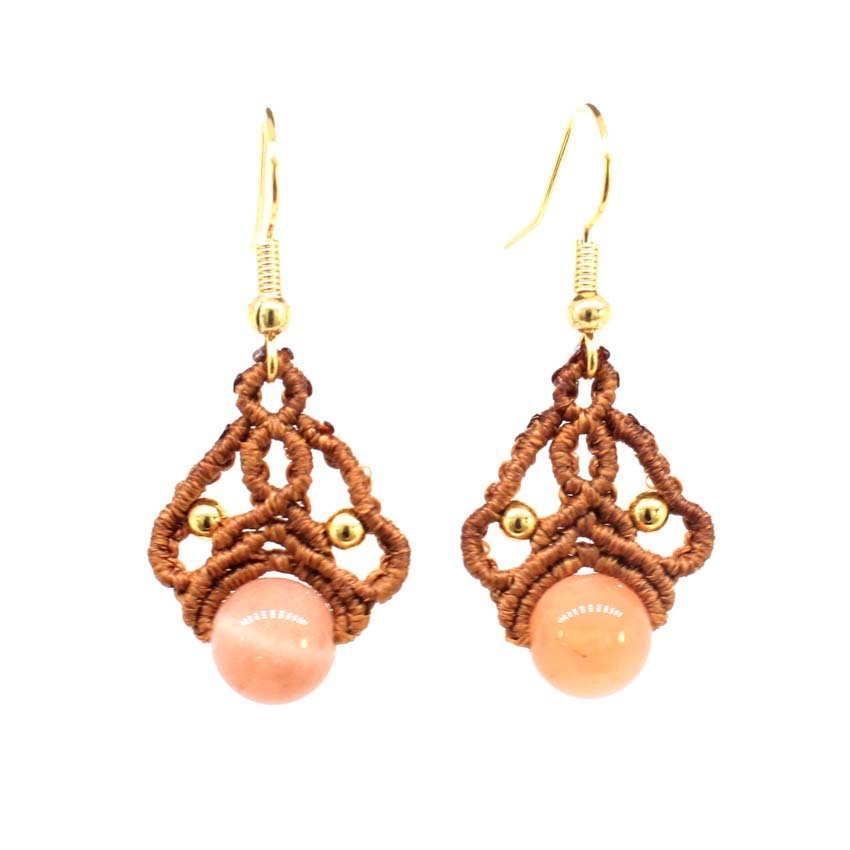 Ethnic Style Wax Line Hand-woven Earrings
