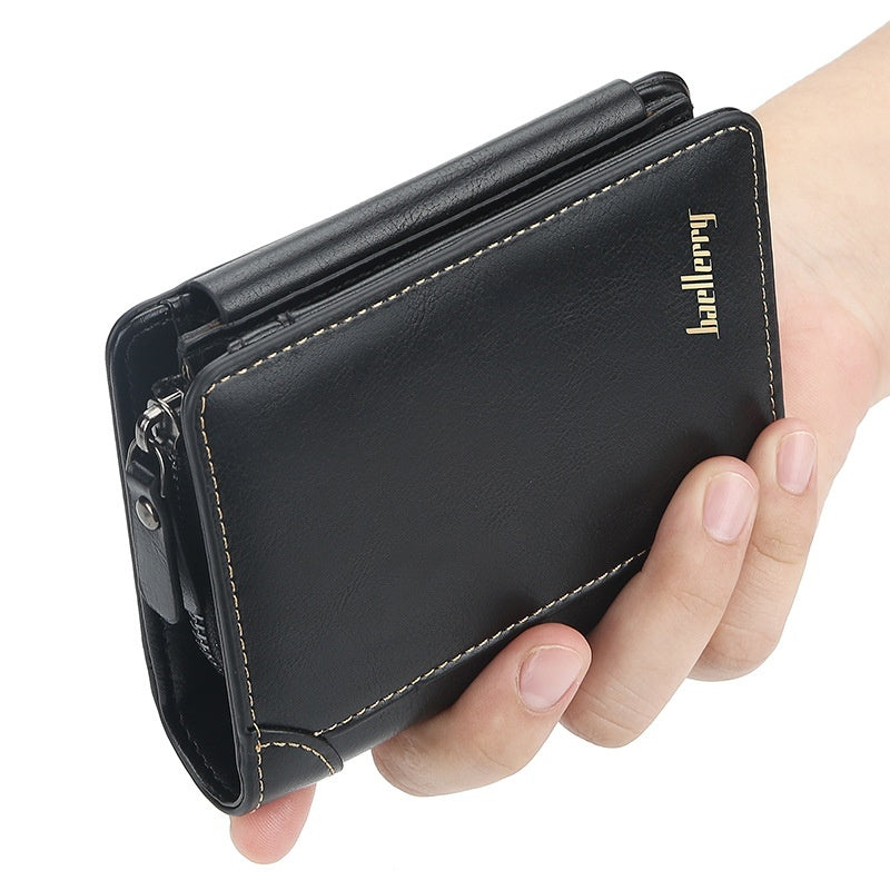 Cartera para hombre Cartera corta con múltiples ranuras para tarjetas de negocios