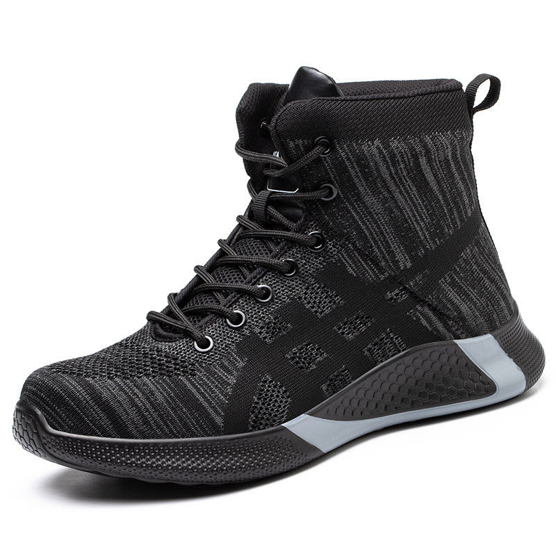 Bottes d'hiver en peluche pour hommes, chaussures de Protection Anti-écrasement et Anti-perforation, chaussures de sécurité chaudes, épaisses et respirantes à lacets