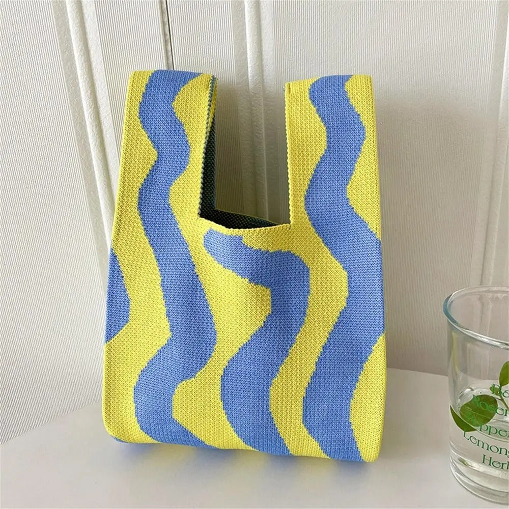 Sac à bandoulière tricoté multicolore pour fille