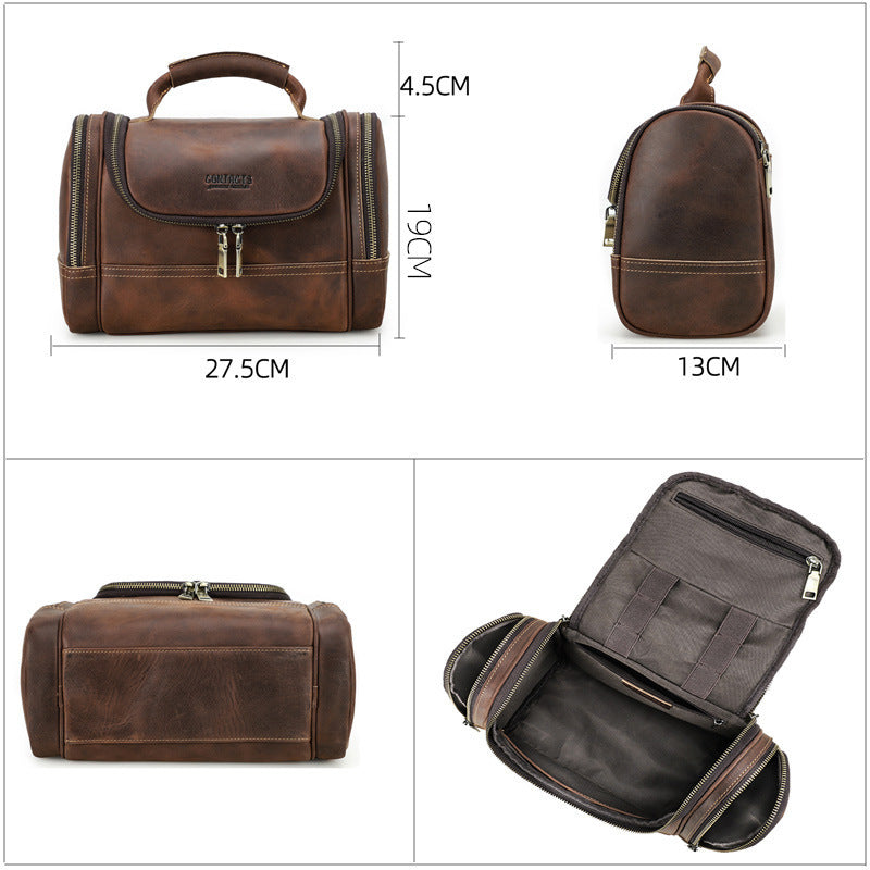 Sac multi-entraînement en cuir de vache vintage, pochette portable