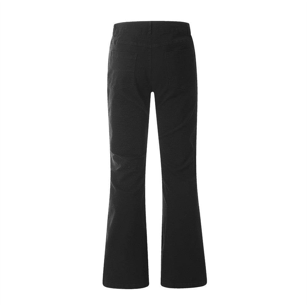 Solid Color Simple Bootcut Casual Trousers For Men