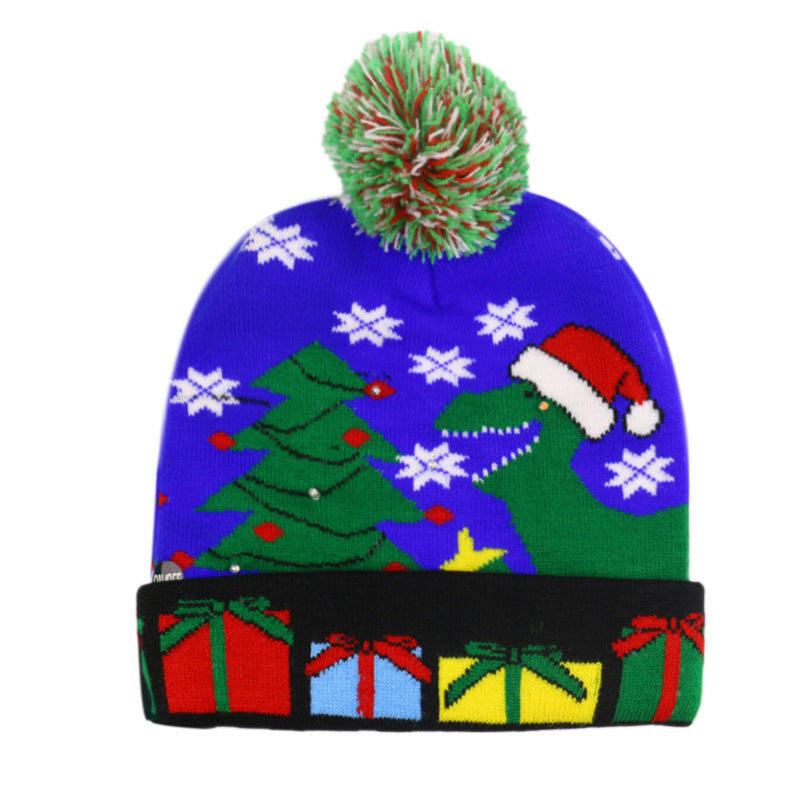 Gorro navideño Gorro de punto LED con luces