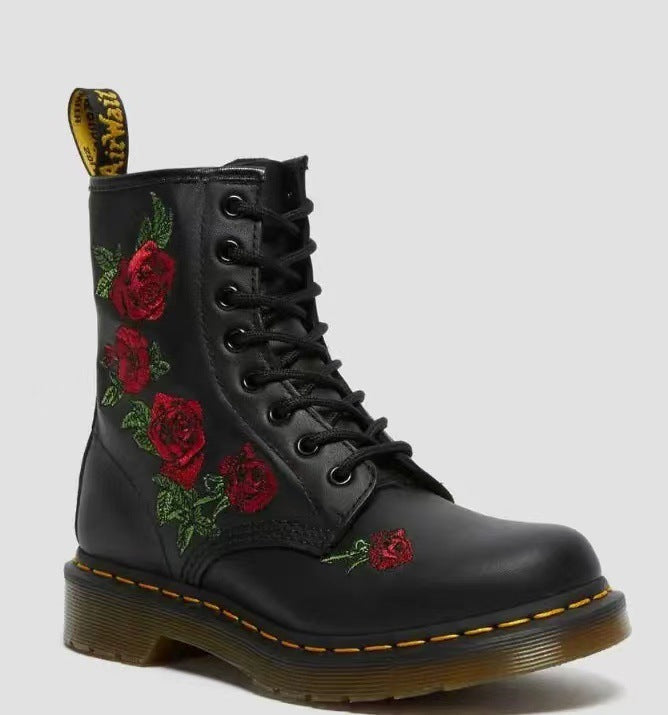 Bottes à fleurs brodées de style ethnique Fanghe