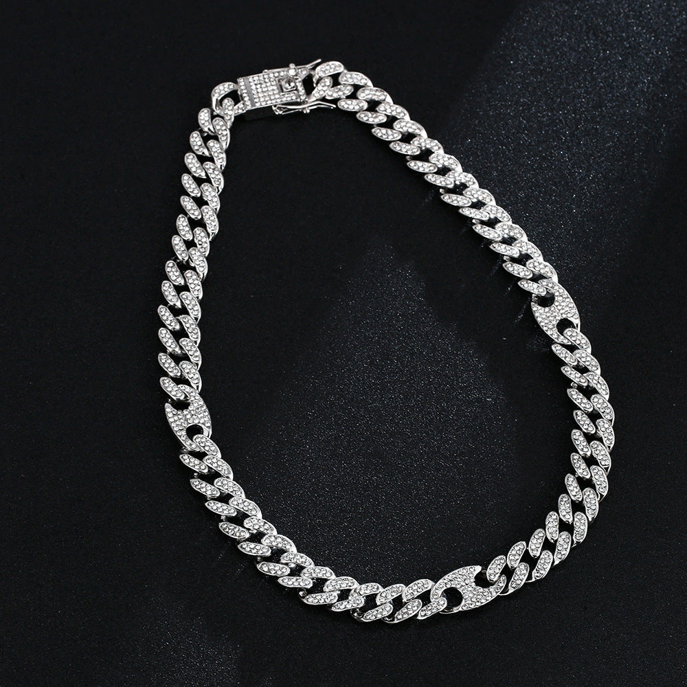 Full Diamond Inlaid Full Diamond Necklace Hipster