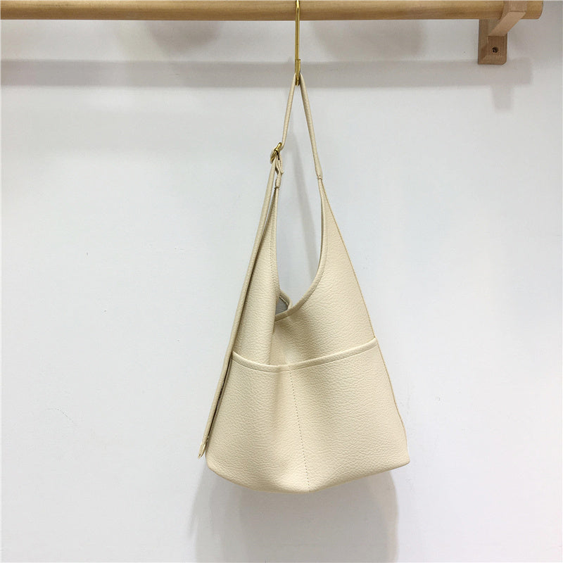 Sac fourre-tout Simple et facile à assortir, sac à bandoulière en cuir souple de grande capacité