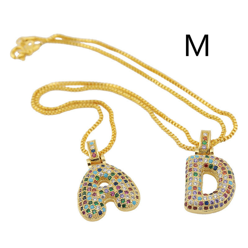 Clavicle Chain Copper Color Zircon Pendant