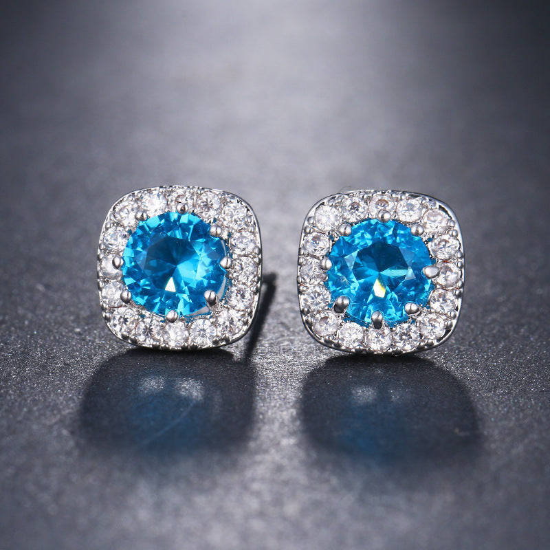 Boucles d'oreilles à tige en Zircon, simples et mignonnes à la mode pour femmes