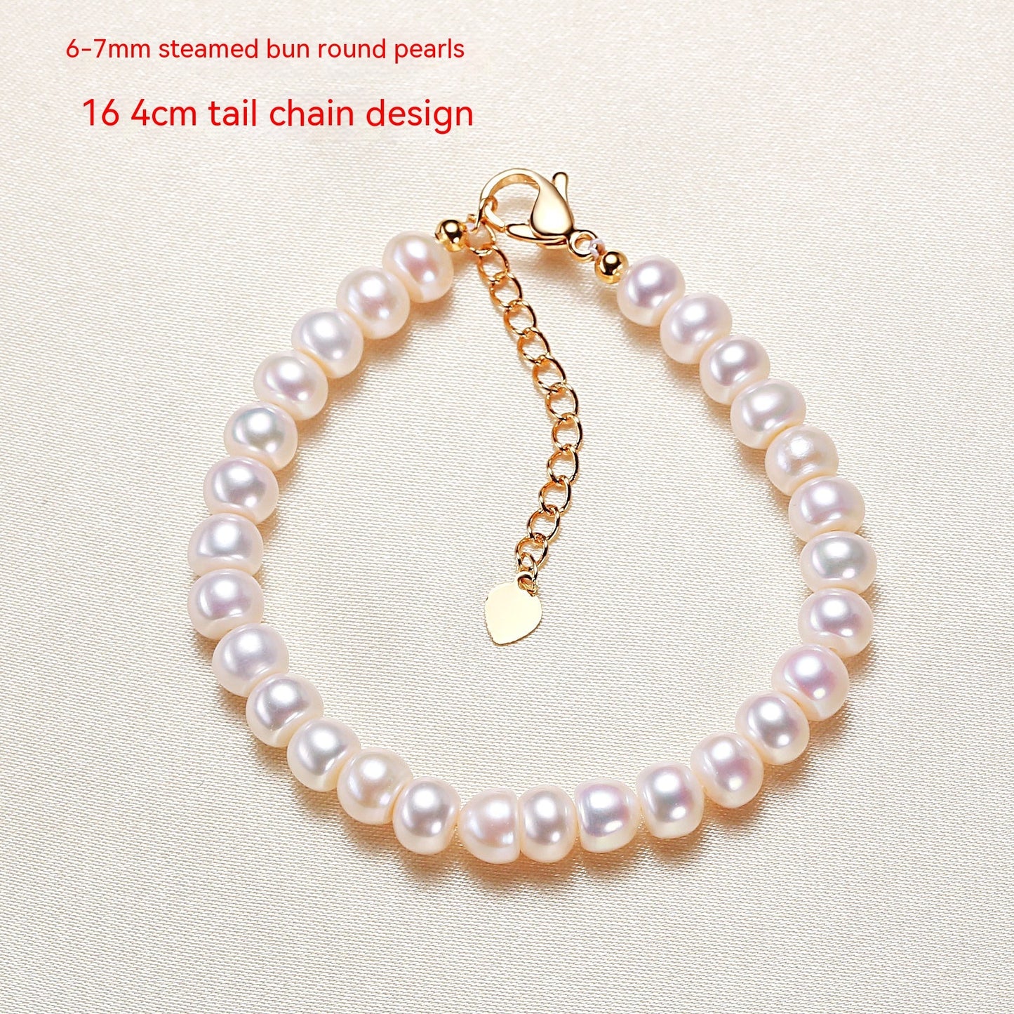 Bracelet blanc uni en perles d'eau douce