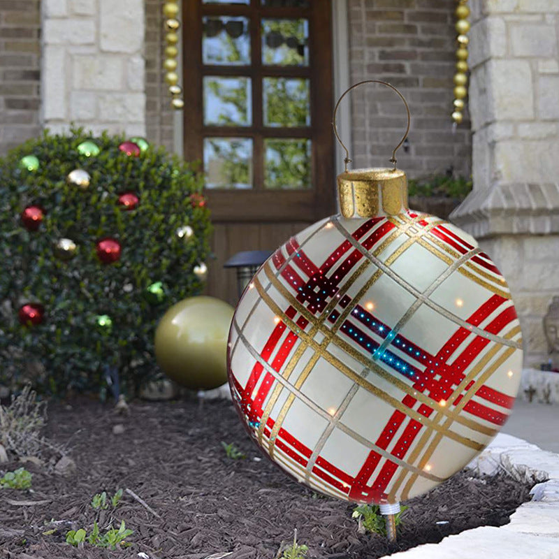 Boules de noël décorations d'arbre de noël, jouets gonflables d'ambiance extérieure pour la maison, boule cadeau de noël