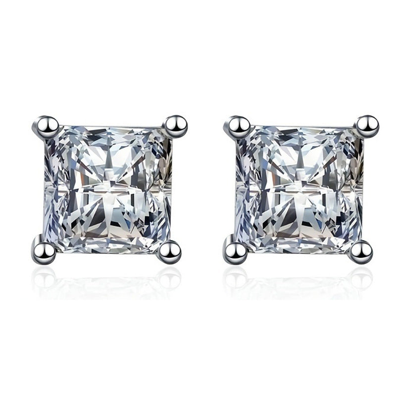 Boucles d'oreilles en argent Sterling 925, Design d'intérêt particulier, Moissanite