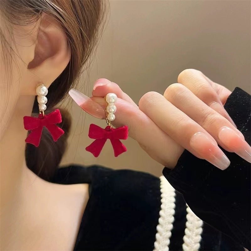 Boucles d'oreilles en peluche floquées pour femmes, automne et hiver