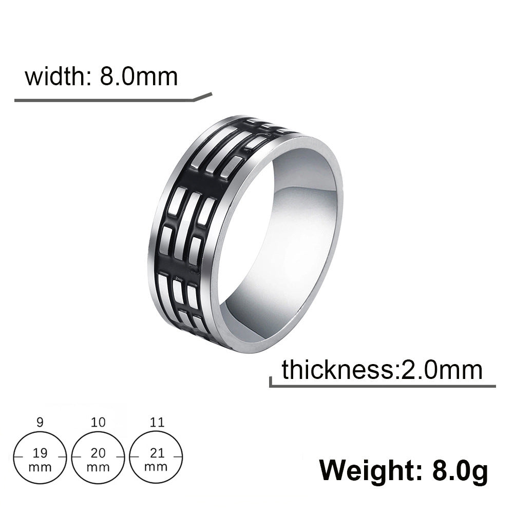Simple Personality Stainless Steel Titanium Steel Men's Ring