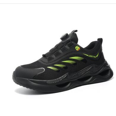 Chaussures de Protection du travail tissées volantes avec bouton d'arrivée transfrontalière, embout en acier