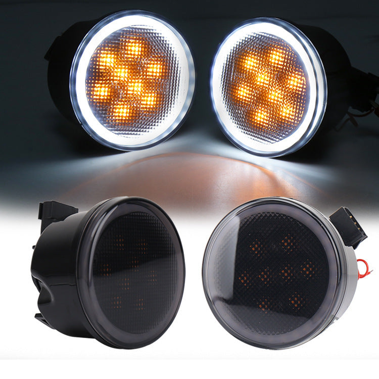 Feux de grille centrale de voiture LED modifiés Wrangler, clignotants d'avertissement, feux de signalisation larges