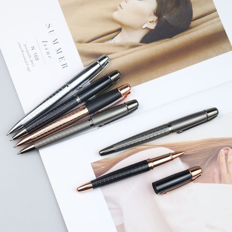 Stylo à bille en métal pour entreprise, pistolet gris, stylo à peinture à base d'eau pour bureau