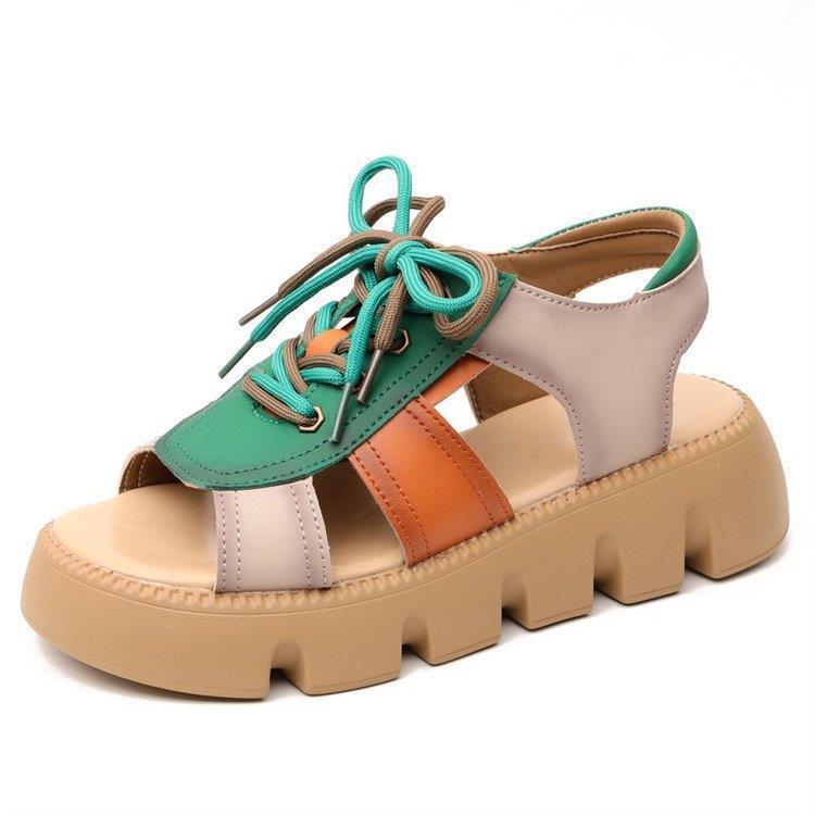 Sandalias romanas retro Plataforma de plataforma nueva de verano para mujer