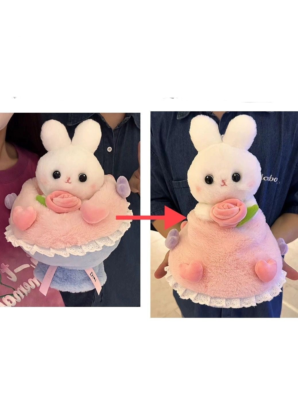 Poupée en peluche de dessin animé de lapin Bouquet
