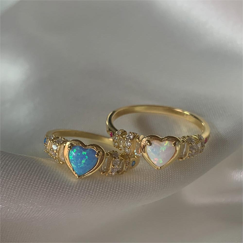 Bague Opale Zircon Mode Dames