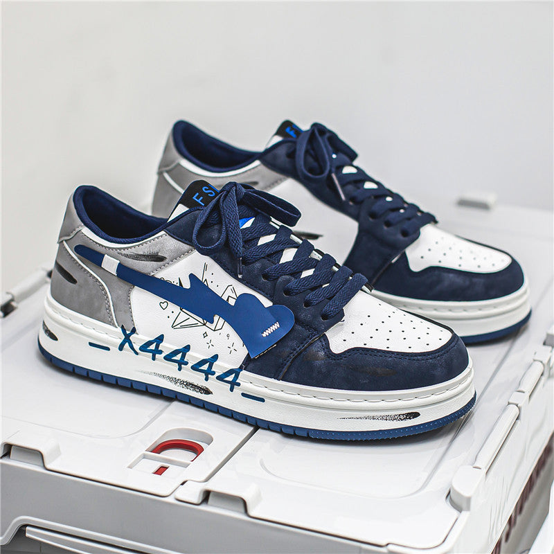 Chaussures de skateboard graffiti en détresse, baskets pour hommes