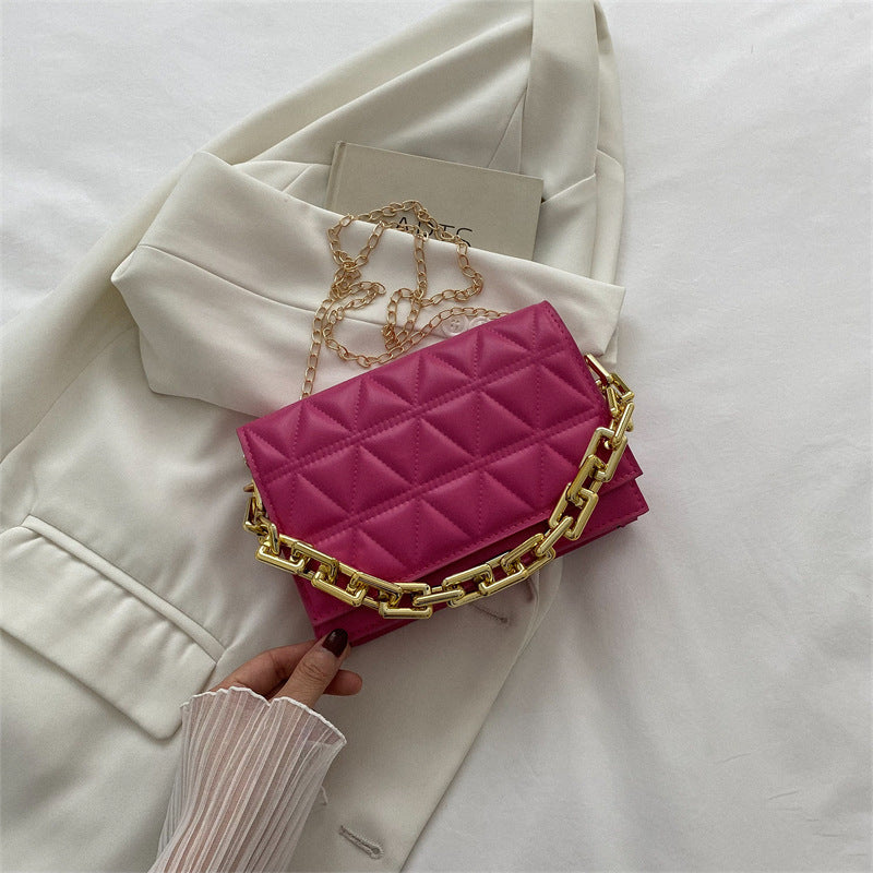 Sac à bandoulière à chaîne simple de couleur unie